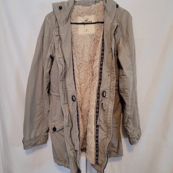 Hollister Women's Hooded Parka Jacket - Gray - Picture 6 of 13